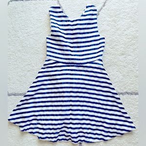 Jacadi blue stripe dress with little bow in the back